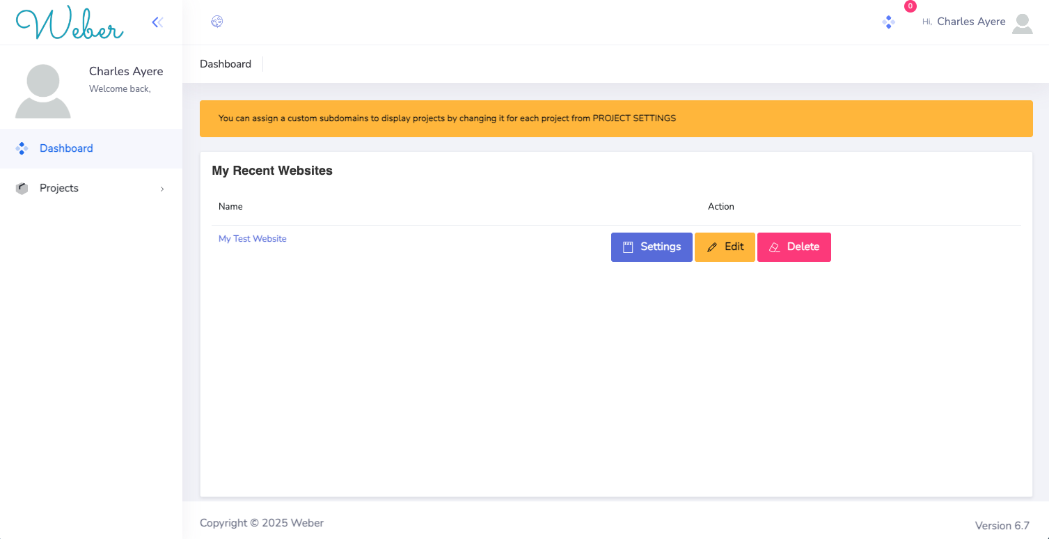 weber dashboard image
